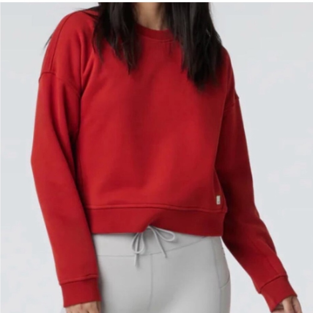 NWOT Vuori Restore Rib Crew Sweatshirt in Scarlet